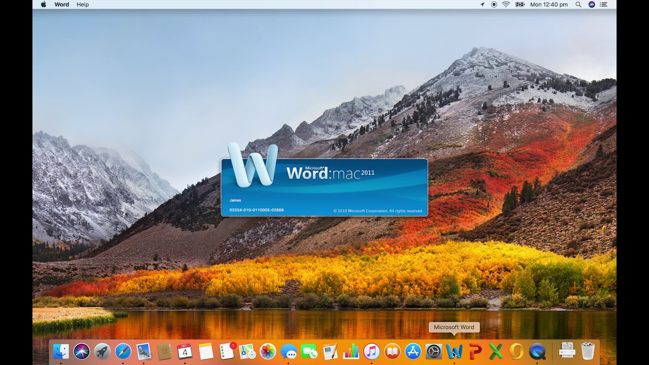 update microsoft word for mac 2011 for mac high sierra